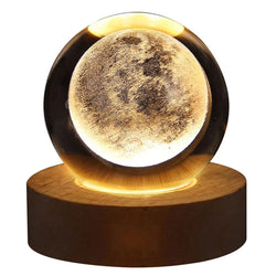 3D Crystal Ball Lamp with Galaxy and Planetary Projections 